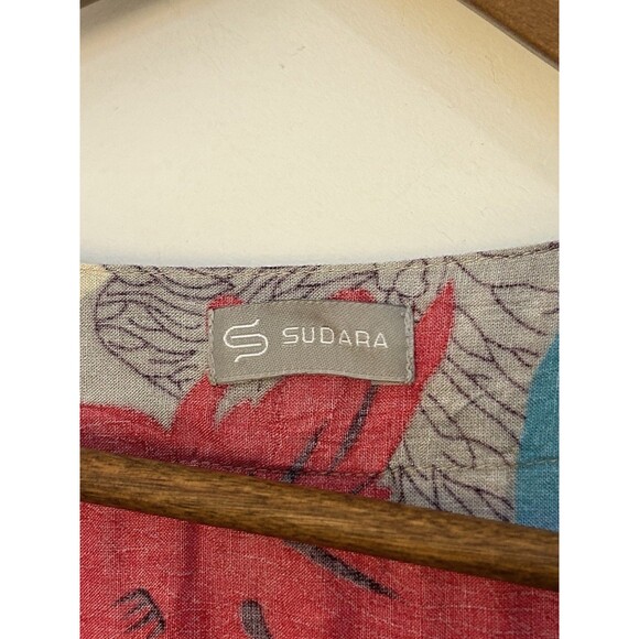 Punjammies by Sudara Womens Robe Medium Large Floral Kimono Pockets Tie Belt - Picture 4 of 10